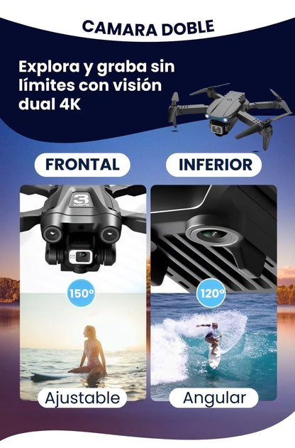 🚁 Dron con Doble Cámara 4K™ + Regalo + Maletín Gratis